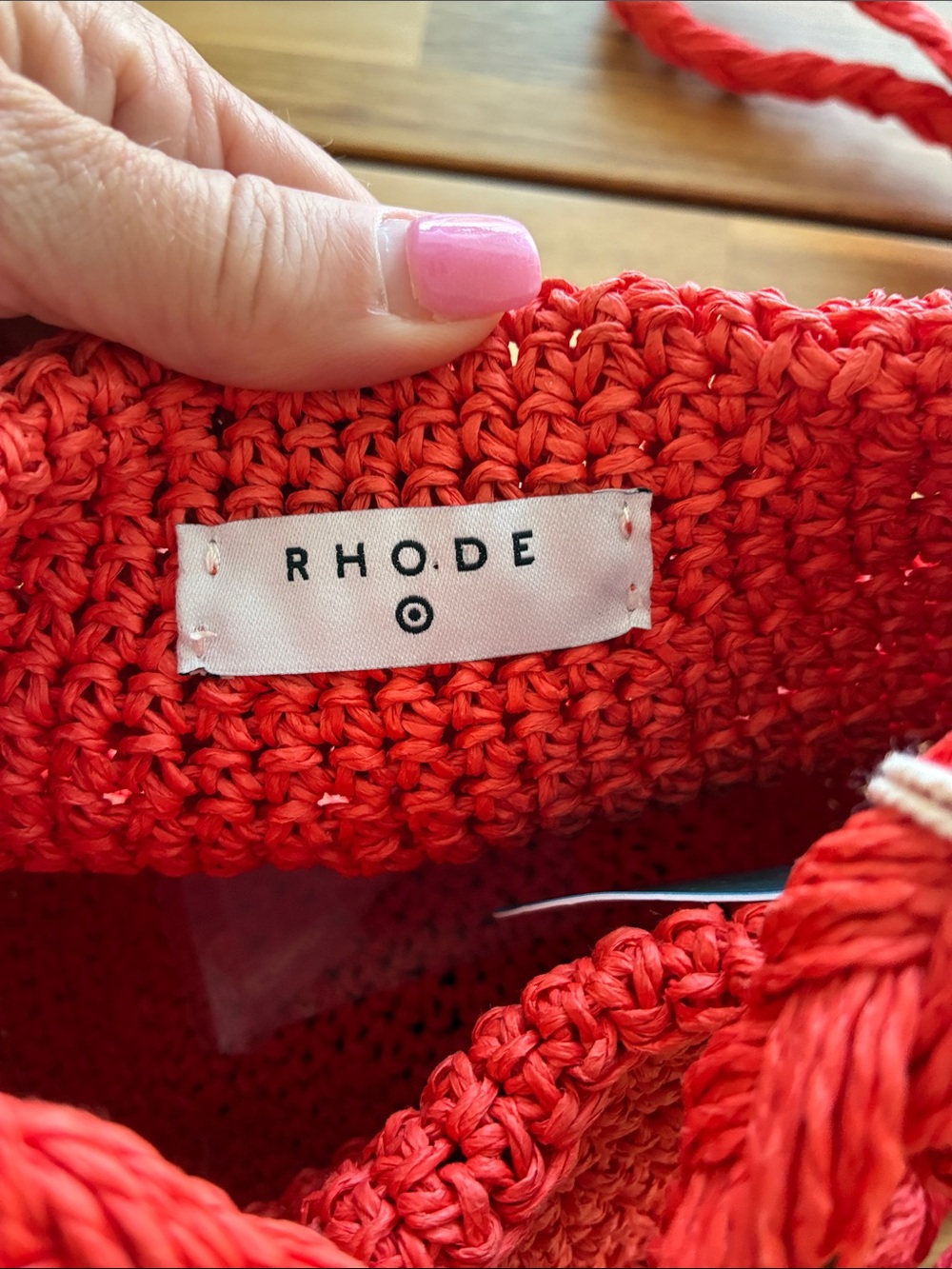 RHODE x Target Orange Straw Papel Raffia Bucket Bag Vaca Resortwear Euro Summer - Picture 2 of 10